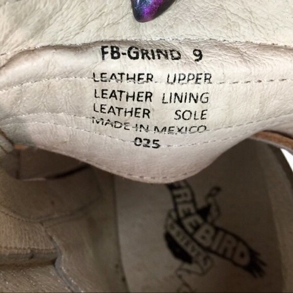 Freebird FB Grind Taupe Ankle Boots Size 9 Block Heel Leather Distressed Style - Picture 6 of 13